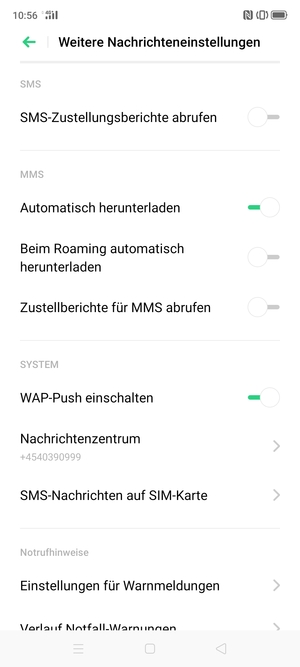 Wählen Sie Nachrichtenzentrum