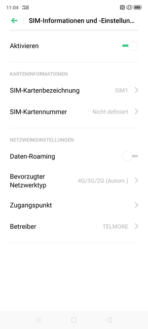 Um das Netzwerk zu wechseln, falls Probleme auftreten, wählen Sie Betreiber