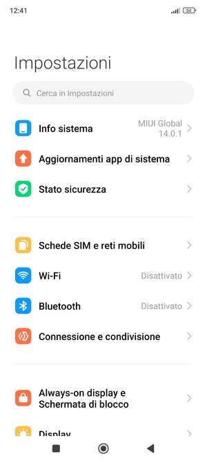Seleziona Schede SIM e reti mobili