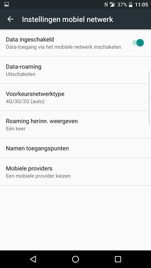 Om van netwerk te wisselen in geval van netwerkproblemen, selecteert u Mobiele providers