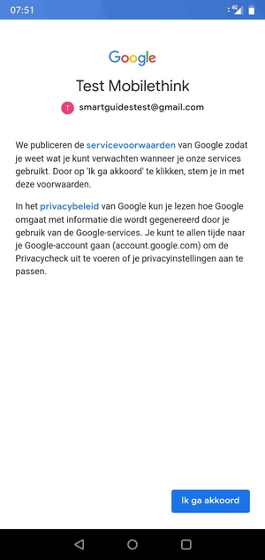 Selecteer Ik ga akkoord