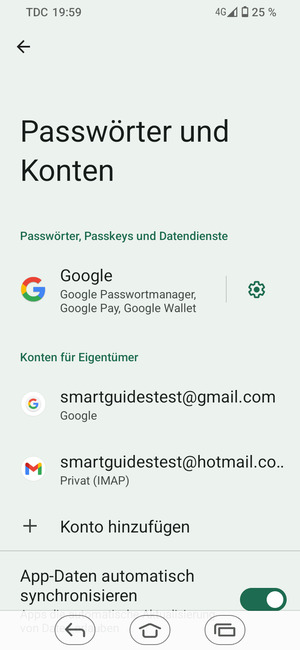 Wählen Sie Ihr Google Konto
