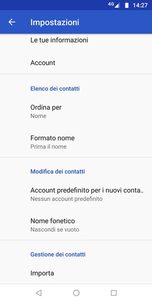 Seleziona Importa