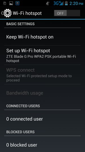 Select Set up Wi-Fi hotspot
