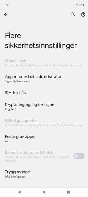 Velg SIM-kortlås
