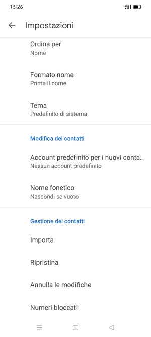 Scorri e seleziona Importa