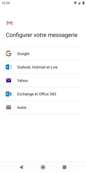 Sélectionnez Outlook, Hotmail et Live