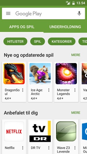 Vælg søgefeltet