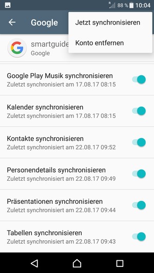Wählen Sie Jetzt synchronisieren
