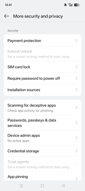 Scroll to and select SIM card lock