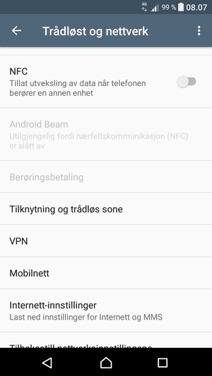 Velg Internett-innstillinger