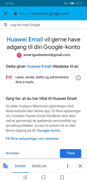 Vælg Tillad