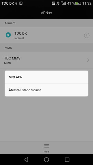 Tryck på Meny-knappen och välj Återställ standardinst.
