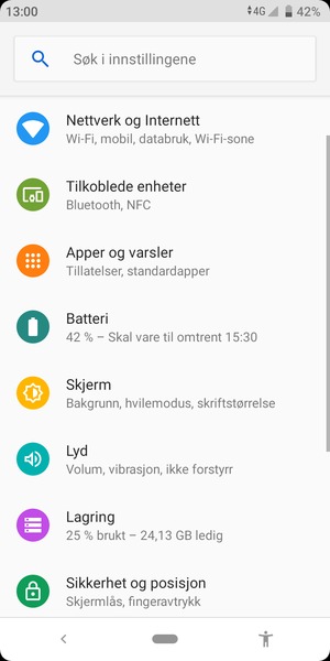 Velg Nettverk og Internett