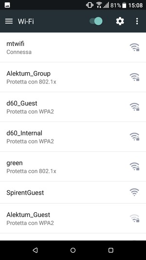 Ora sei connesso alla rete Wi-Fi