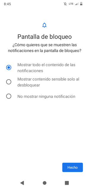 Seleccione la opción deseada y seleccione Hecho