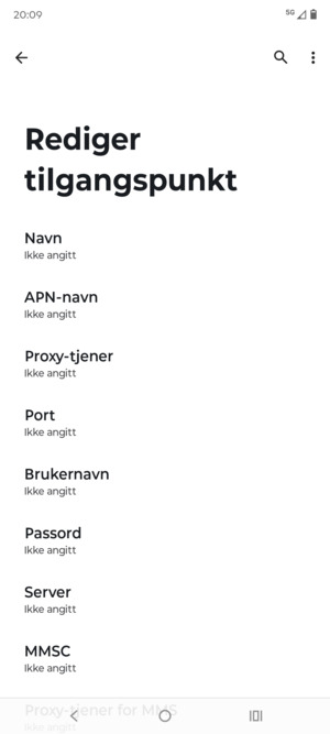 Skriv inn internett-informasjon