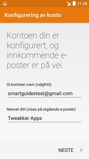 Gi kontoen din et navn, og skriv inn navnet ditt. Velg NESTE