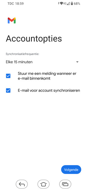 Selecteer Volgende