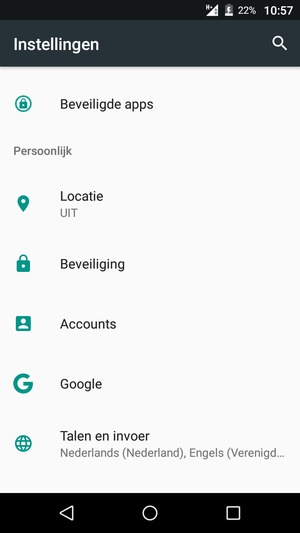 Scroll naar en selecteer Beveiliging