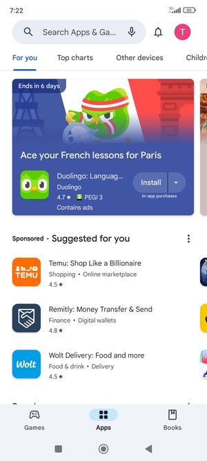 Select the Search bar
