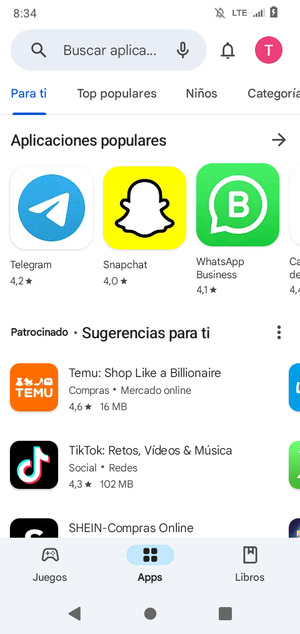 Seleccione la barra de Búsqueda