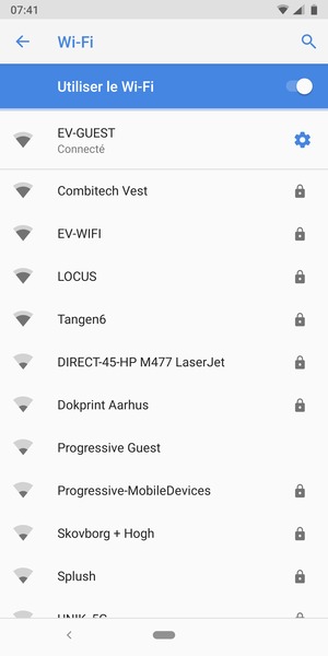 Vous êtes maintenant connecté au réseau Wi-Fi