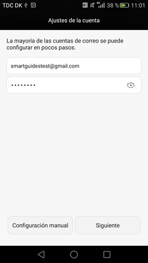 Introduzca su dirección de correo electrónico de Gmail o Hotmail y su contraseña. Seleccione Siguiente