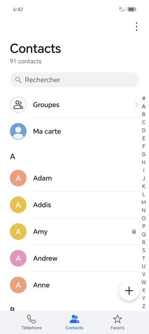 Sélectionnez le bouton du Menu