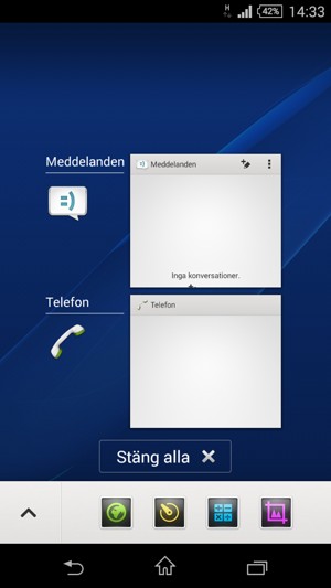 Välj Stäng alla för att stänga alla appar som körs