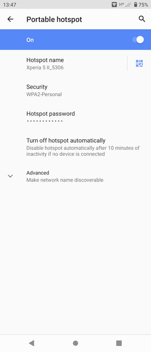 Your phone is now set up for use as a modem