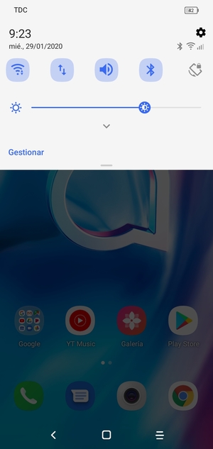 Deslice hacia abajo el menú superior de nuevo