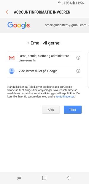 Selecteer Toestaan