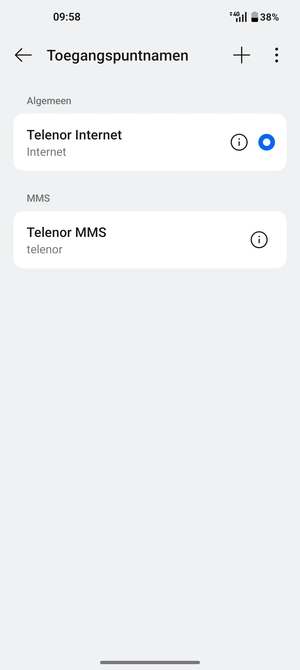 Selecteer de Menu-knop