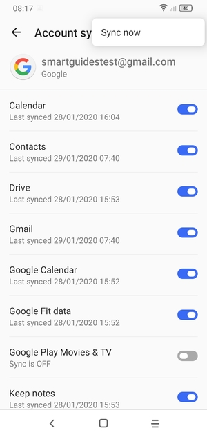 Select Sync now