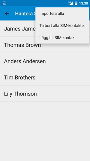 Välj Importera alla