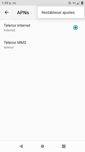 Seleccione Restablecer ajustes