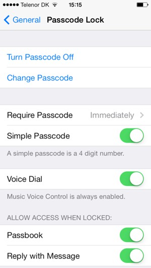 Select Change Passcode