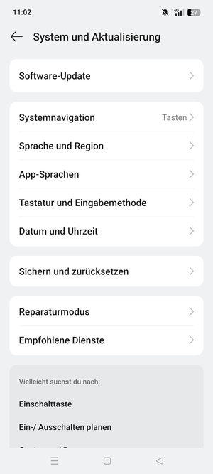 Wählen Sie Software-Update