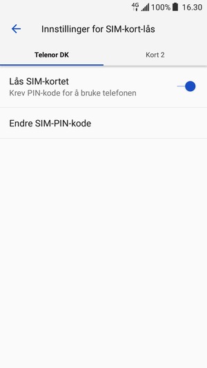 Velg Public og Endre SIM-PIN-kode