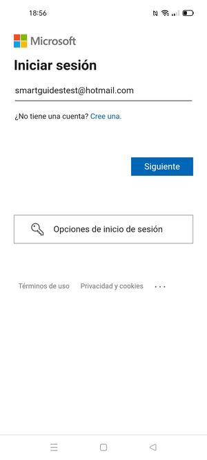 Introduzca su Dirección de correo electrónico y seleccione Siguiente