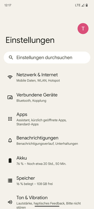 Wählen Sie Netzwerk & Internet
