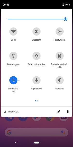 Juster lysstyrken til det ønskede niveau