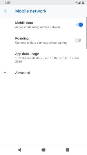 To change network if network problems occur, select Advanced