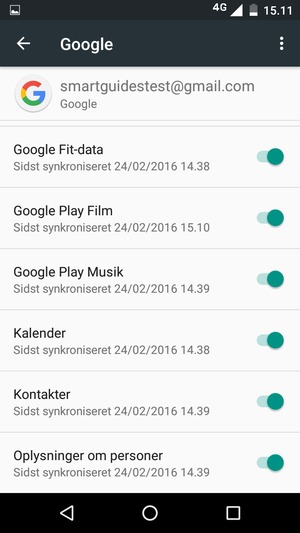 Kontroller at Kontakter er valgt