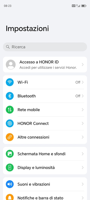 Seleziona Wi-Fi