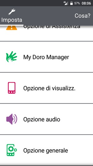 Scorri e seleziona Opzione generale