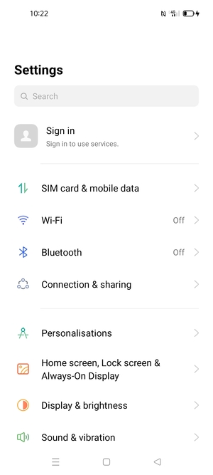 Select SIM card & mobile data