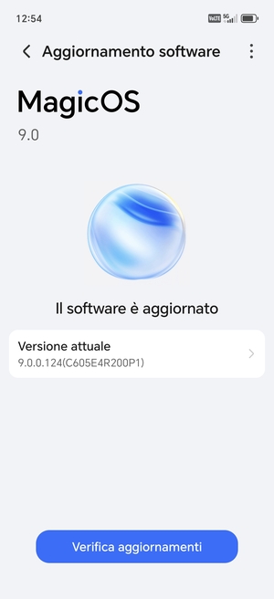 Se il tuo telefono è aggiornato, vedrai la seguente schermata