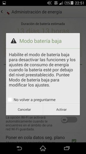 Seleccione Activar